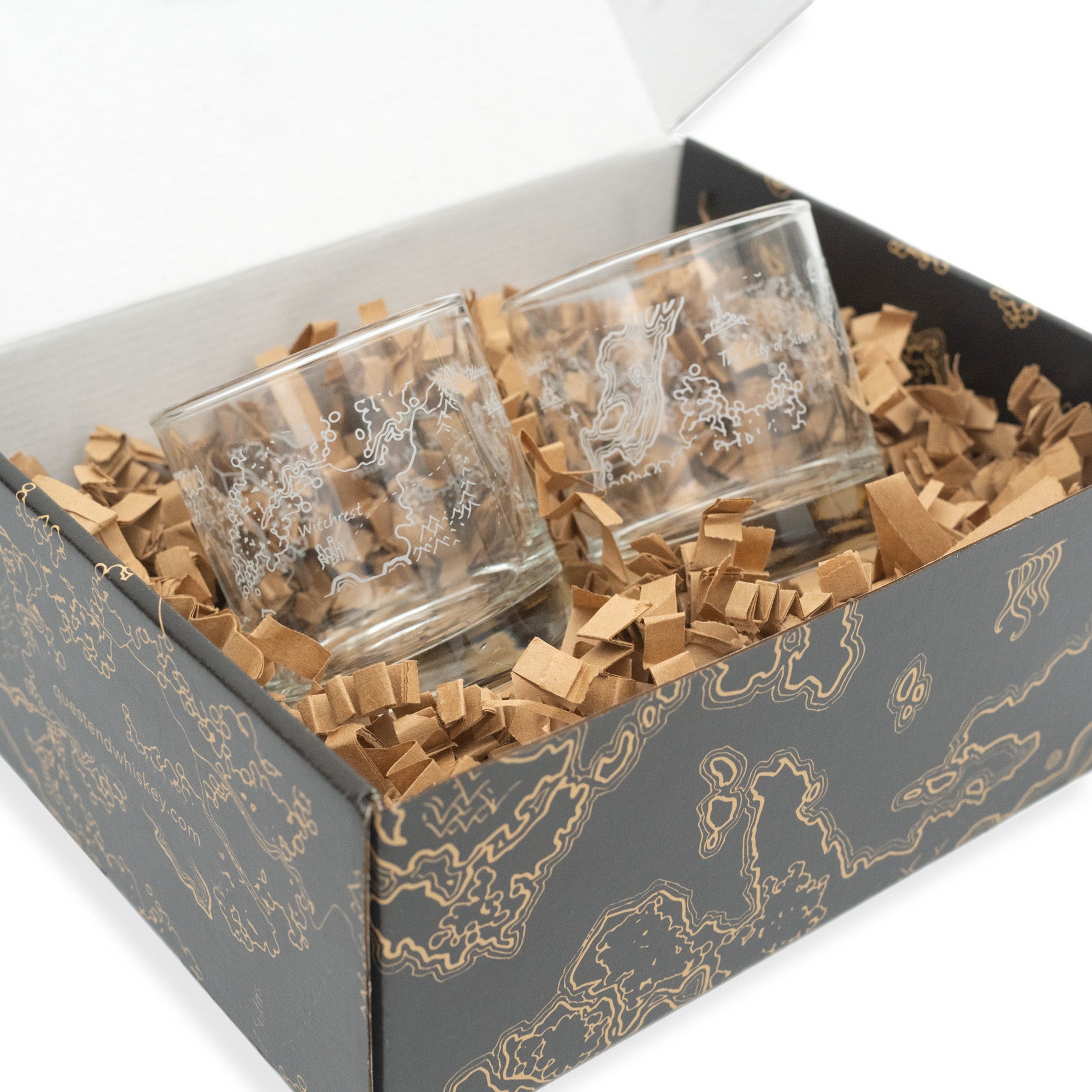 Map Rocks Glass Set – Quest's End Whiskey